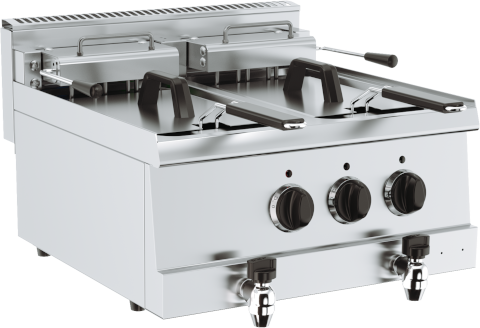 FRITEUSE ELECTRIQUE 2 BAC A POSER 10+10 LT DIM 600X600X300 KUSINA