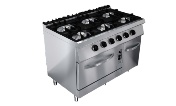 CUISINIER 6 FEUX SUR MEUBLE A GAS DIM 1200X900X900 KUSINA