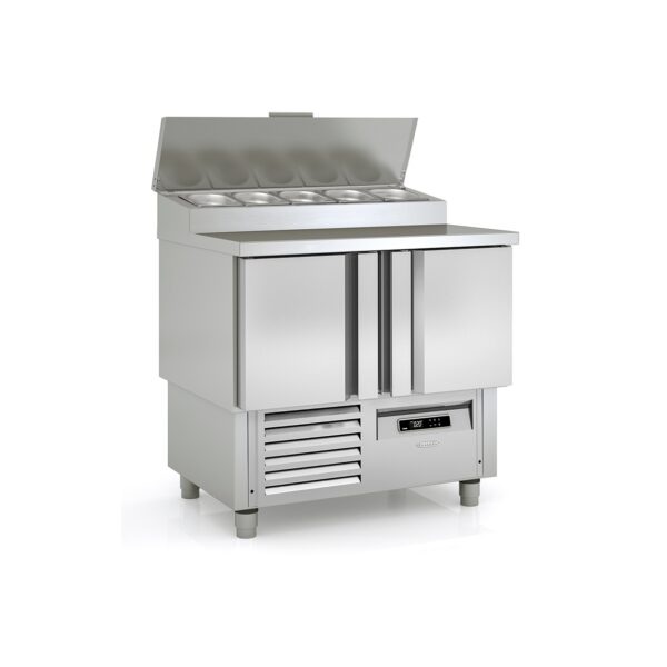 table-de-preparation-des-aliments-refrigeree-compacte-grastronorm-1-1-mei-70.jpg SALADETTE GN 1/1 3 PORTES DIM 1400 MEI-70-140